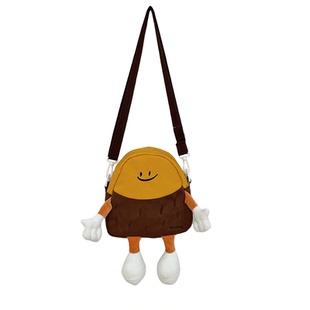 可爱红薯斜挎包包新款网红男女孩洋气外出单肩小包丑萌零钱手机包