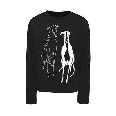 JCAESAR KNITTED SWEATER 针织双犬落肩毛衣 纯棉毛纱 提花工艺