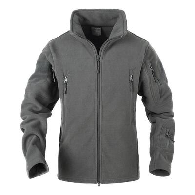 甲胄秋冬摇粒绒户外抓绒衣男士开衫宽松大码卫衣立领加绒外套