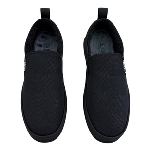 老北京冬季加绒加厚印花低帮套脚一脚蹬男士时尚休闲男士套脚布鞋