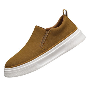 板鞋男2026新款春季透气乐福鞋一脚蹬懒人休闲皮鞋软底潮流乐福鞋