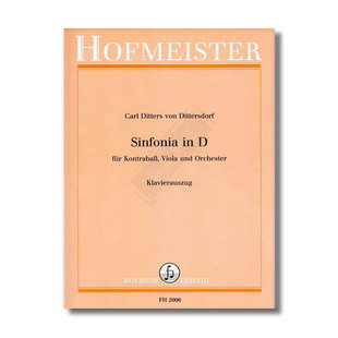 迪特斯多夫 D调交响协奏曲 中提琴低音提琴钢琴 霍夫曼斯特乐谱书Dittersdorf Sinfonia inD DoubleBass Viola piano FH2006