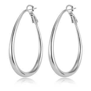 银色个性水滴素圈耳环圈圈女新款高级感港风大圆圈耳圈耳饰纯银针