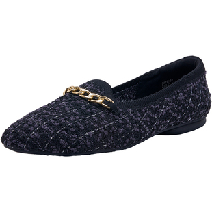 快乐玛丽王妃鞋女2026春季新款懒人一脚蹬乐福鞋小香风浅口单鞋