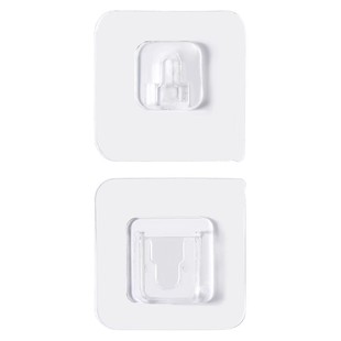 强力无痕子母扣免打孔置物架粘胶卡扣家用浴室墙大号透明强力挂钩