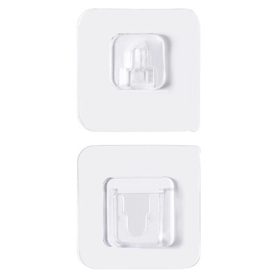 强力无痕子母扣免打孔置物架粘胶卡扣家用浴室墙大号透明强力挂钩