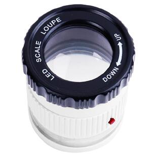 拜斯特圆筒放大镜30倍led钱币邮票织布网点带刻度白紫光源鉴定