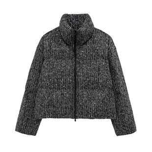 MESUX米岫25冬量感暖核翠峰绒星河花呢短款箱型羽绒服MNWUL201