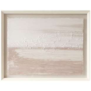 若奈挂画 侘寂风手绘肌理画《beinflow/春流》现代抽象立体艺术画