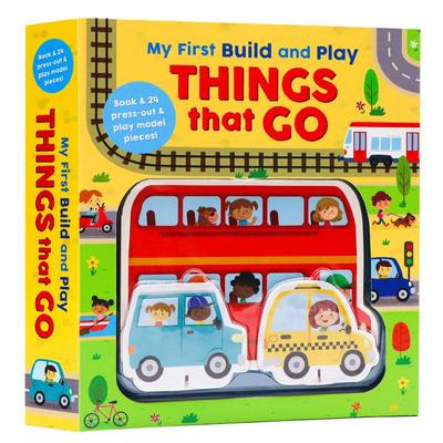 清仓 我的拼搭游戏书交通工具My First Build Play系列Things That Go英文原版立体拼搭游戏书含纸板书拼图角色玩具英语启蒙亲子