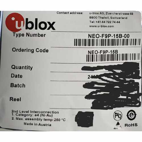 议价UBlox原装GNSS模块NEOF9P15B00全可维修