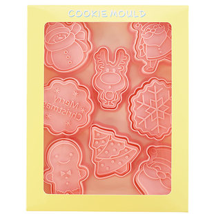 卡通圣诞节饼干模具全套装圣诞树家用立体按压曲奇翻糖烘焙工具