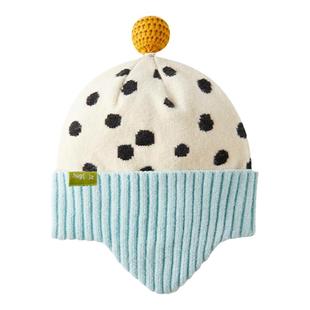 hugz儿童帽子男孩女孩保暖针织毛线帽秋冬季户外护耳防风抱抱帽