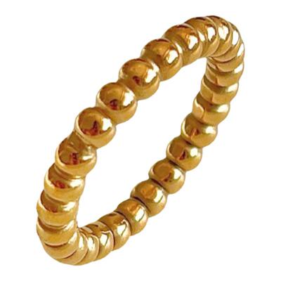 钛钢不掉色小众温柔风圆珠戒指女