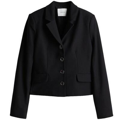 【致臻系列】HM女装西装夏季修身短款平驳领外套1253467