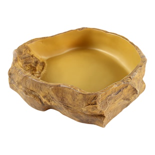 爬宠食盆仿岩石泡澡盆爬虫陆龟蜥蜴角蛙蛇守宫水盆宠物饮水盘造景