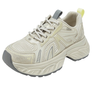 康莉厚底老爹鞋女增高新款春秋小个子显高休闲运动鞋时尚配裙子鞋