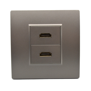 深灰色高清HDMI插座面板墙壁直插HDMI2.0超清1080P电视电脑对接头