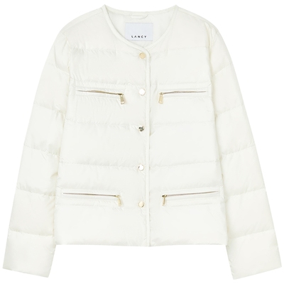 LANCY/朗姿2025冬新款气质简约短款圆领休闲百搭轻薄鹅绒羽绒服女