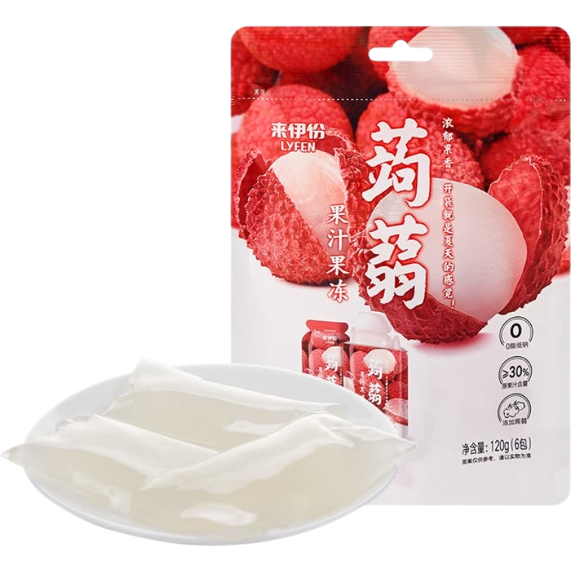 来伊份蒟蒻果汁果冻120g0脂低钠