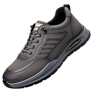 木林森男鞋2026春季新款真皮运动鞋防水皮面软底防滑男士休闲皮鞋