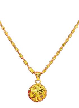 9999真金沙金转运珠项链女不掉色