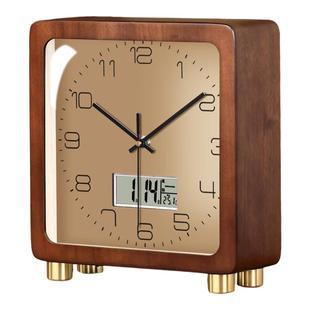 实木复古座钟精美轻奢高级感客厅2025新款摆台式钟表时钟坐钟摆件