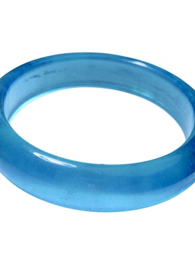 天然海蓝宝手镯变态蓝玻璃体魔鬼蓝宽版正装高货宝石手镯