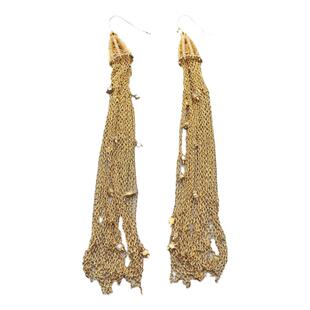 AB欧美鬼才设计师链条气质流苏耳勾女夸张长款耳坠