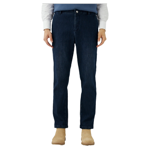 波顿2025秋冬季新款直筒男士加绒牛仔裤高端美式休闲弹力裤子