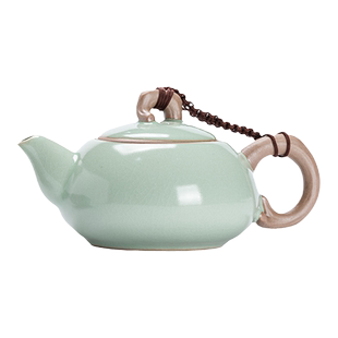 舟境天青汝窑茶壶单壶家用茶水分离陶瓷过滤泡茶器一人茶具小套装