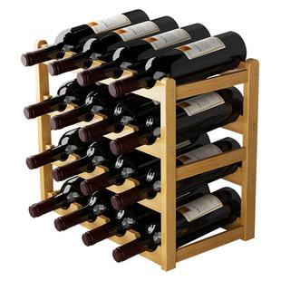 简易酒架置物架实木酒柜红酒展示架家用摆件吧台小型葡萄酒摆放架