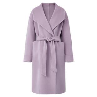 太平鸟女装2025年冬季新款翻领绵羊毛双面呢大衣外套A1AAD4579