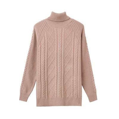 高领宽松保暖加厚针织衫打底麻花