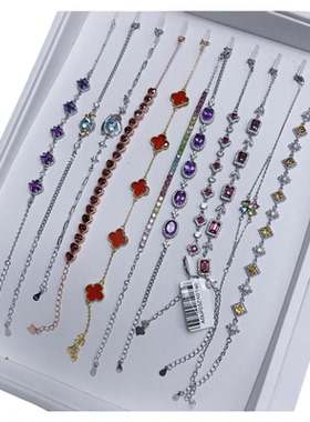 【孤品手链合集】s925纯银手链彩宝镶嵌紫水晶托帕黄水晶石榴石