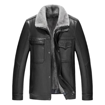 貂皮大衣水貂内胆头层牛皮皮衣