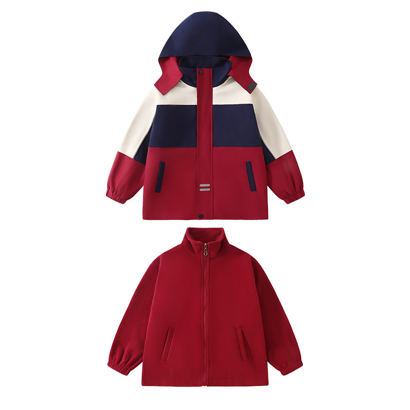 小学生校服冲锋衣2025新款秋冬儿童运动幼儿园三合一园服冬季套装