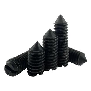 发黑开槽锥端一字锥端紧定螺钉GB71机米顶丝螺丝M2M2.5M3M4-M12