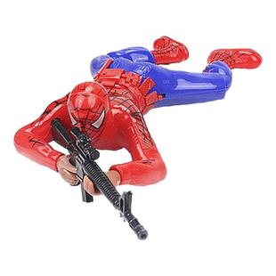 网红电动爬行迷彩兵蜘蛛侠绿巨超人美队带抢声音吃鸡玩具抖音同款