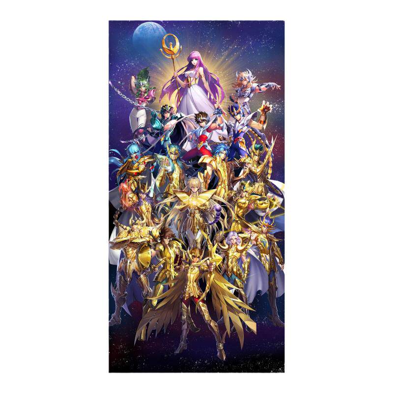 黄金圣斗士星矢全家福玄关装饰画沙加紫龙动漫挂画卧室宿舍海报