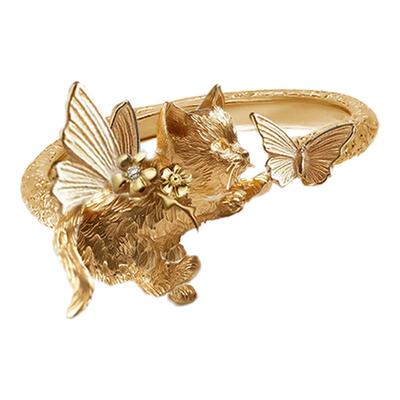 MASW麻秀高级感追蝴蝶猫猫戒指女