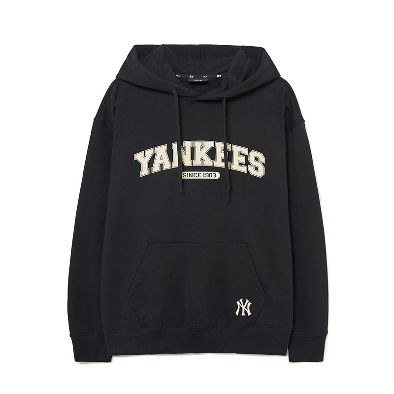 MLB情侣款NY连帽学院风运动卫衣