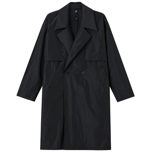 JDV商场同款春秋新款男黑色翻领风衣外套中长配腰带时尚SCW5132