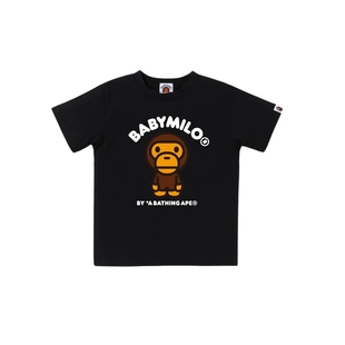 BAPE童装26年春夏卡通小猴BABY MILO印花短袖T恤X02103Q