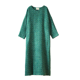 高级气质小香风袍子连衣裙原创超文艺宽松显瘦大码保暖外套裙秋冬