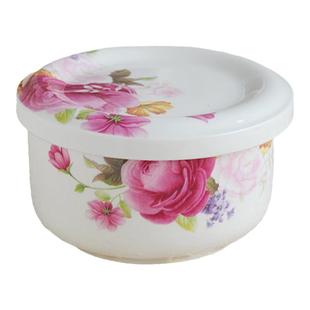 陶瓷碗带盖三件套蒸碗微波炉专用大碗保鲜碗骨瓷蒸蛋碗小号蛋羹碗