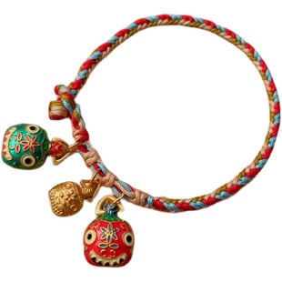 s925银吞金兽手绳北京法物流通处同款纯手工编绳结绳平安家宅红绳