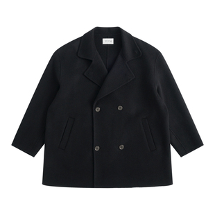 TUTM男装 【澳洲纯羊毛】双排扣中长款毛呢大衣冬季双面呢子外套