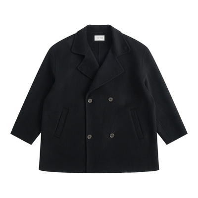TUTM男装 【澳洲纯羊毛】双排扣中长款毛呢大衣冬季双面呢子外套