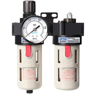 亚德客二联件BFC2000过滤器BFR气泵油水分离器带自动排水BR调压阀
